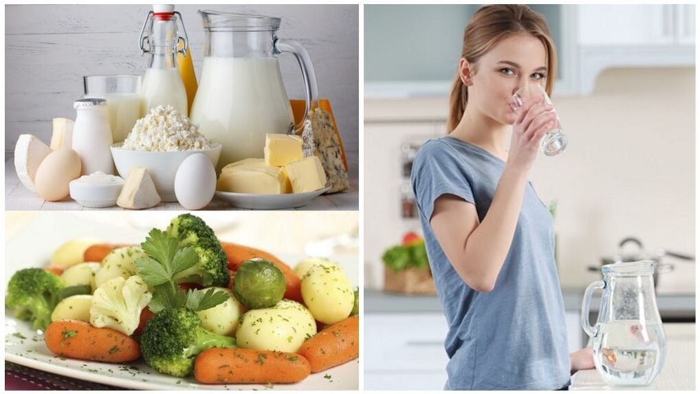 Diet for worse gout - water, dairy products, cooked vegetables
